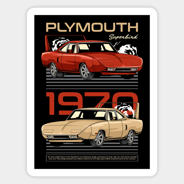 1970 Plymouth Superbird Car Magnet by milatees